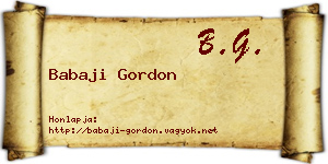 Babaji Gordon névjegykártya