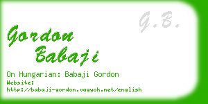 gordon babaji business card